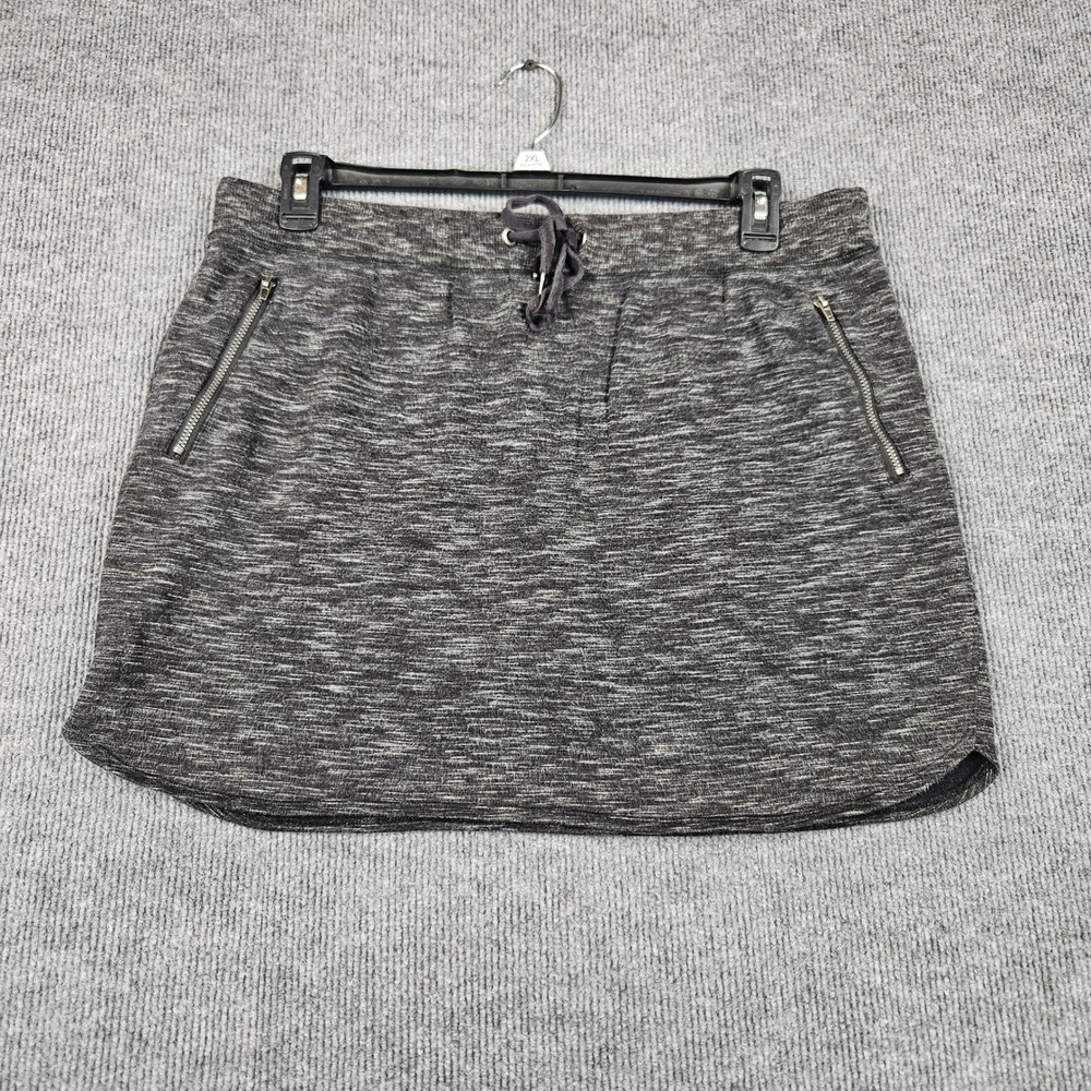 Green Tea XL Charcoal Gray Space Dye Skort Drawstring Zipper Pockets Skirt